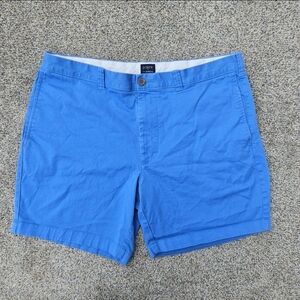 J Crew Factory 7” Flex Chino Shorts in Retro Blue Stretch Casual Mens Size 35